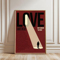 Love Quote Décor Poster Wall Poster – Understated 'So What Is This Love?' Print Inspired by Knut Hamsun