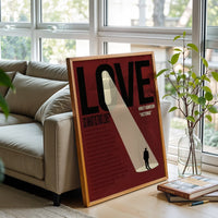 Love Quote Décor Poster Wall Poster – Understated 'So What Is This Love?' Print Inspired by Knut Hamsun