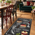 Macaron Modern Kitchen Rug in a dining room