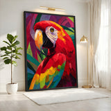 Macaw Parrot Eclectic Wall Art – Vibrant Tropical Bird Portrait