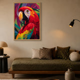 Macaw Parrot Eclectic Wall Art – Vibrant Tropical Bird Portrait