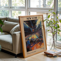 Madison Square Garden Knicks Basketball Impressionist Artwork Wall Poster, New York NBA Sports Art