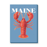 Maine Lobster Coastal Wall Art – Red Lobster on Sky Blue