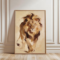 Majestic Lion Painting Wall Décor Poster – Aesthetic Wildlife Canvas Print