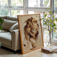 Majestic Lion Painting Wall Décor Poster – Aesthetic Wildlife Canvas Print