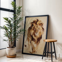 Majestic Lion Painting Wall Décor Poster – Aesthetic Wildlife Canvas Print