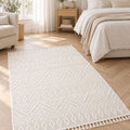 Malta Scandinavian Area Rug – Cream 2 in a bedroom