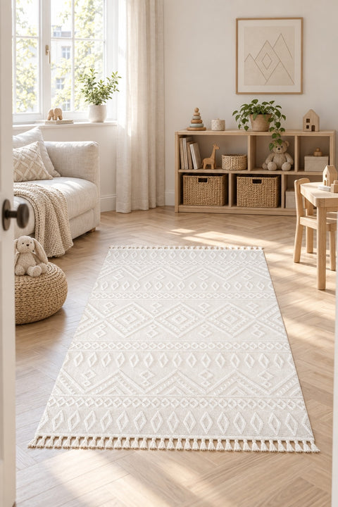 Malta Scandinavian Area Rug – Cream 2 in a nursery