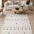 Malta Scandinavian Area Rug – Cream & Black 1 in a living room
