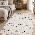 Malta Scandinavian Area Rug – Cream & Black 1 in a bedroom