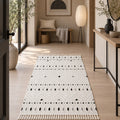 Malta Scandinavian Area Rug – Cream & Black 1 in a hallway