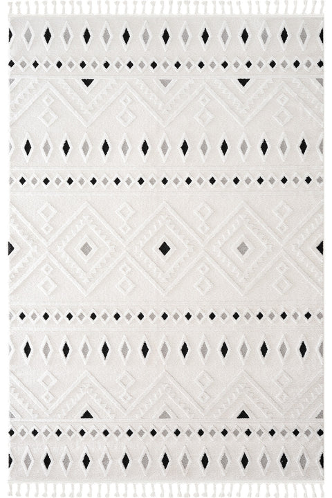 Malta Scandinavian Area Rug – Cream & Black 1