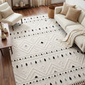 Malta Scandinavian Area Rug – Cream & Black 1 in a living room