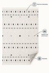 Malta Scandinavian Area Rug – Cream & Black 1 – features