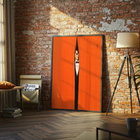 Man in Tuxedo Behind Curtain Aesthetic Wall Décor Poster