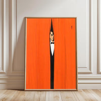 Man in Tuxedo Behind Curtain Aesthetic Wall Décor Poster