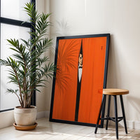 Man in Tuxedo Behind Curtain Aesthetic Wall Décor Poster