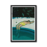 Man Lounging by Pool Aesthetic Wall Print Wall Poster Print