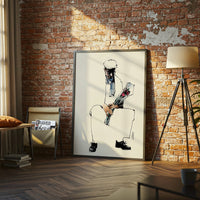 Man with Flowers Minimal Wall Décor, Contemporary Line Art Print for Home Decor
