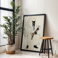 Man with Flowers Minimal Wall Décor, Contemporary Line Art Print for Home Decor