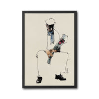 Man with Flowers Minimal Wall Décor, Contemporary Line Art Print for Home Decor