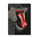 Mandrill Modern Pop-Art Wall Art – Bold Red and White Portrait