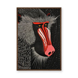 Mandrill Modern Pop-Art Wall Art – Bold Red and White Portrait