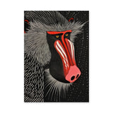 Mandrill Modern Pop-Art Wall Art – Bold Red and White Portrait