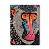 Mandrill Pop Art Wall Art – Colorful Dotted Baboon Portrait