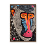 Mandrill Pop Art Wall Art – Colorful Dotted Baboon Portrait