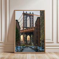Manhattan Bridge and Empire State Building Aesthetic Wall Print Poster Print