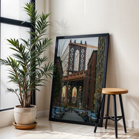 Manhattan Bridge and Empire State Building Aesthetic Wall Print Poster Print