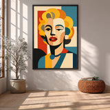 Marilyn Portrait Geometric Pop Art Wall Art – Bold Blonde Icon Print