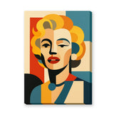 Marilyn Portrait Geometric Pop Art Wall Art – Bold Blonde Icon Print