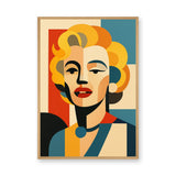 Marilyn Portrait Geometric Pop Art Wall Art – Bold Blonde Icon Print