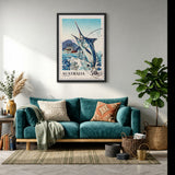 Marlin Vintage Wall Art – Australia 50c Coastal Stamp Print