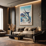 Marlin Vintage Wall Art – Australia 50c Coastal Stamp Print