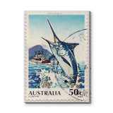 Marlin Vintage Wall Art – Australia 50c Coastal Stamp Print