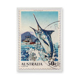 Marlin Vintage Wall Art – Australia 50c Coastal Stamp Print