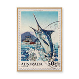 Marlin Vintage Wall Art – Australia 50c Coastal Stamp Print
