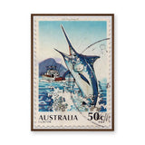 Marlin Vintage Wall Art – Australia 50c Coastal Stamp Print