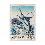 Marlin Vintage Wall Art – Australia 50c Coastal Stamp Print