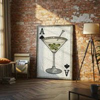 Martini Glass Aesthetic Wall Décor Poster – Elegant Cocktail Print for Home Bar Decor