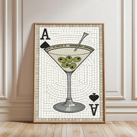 Martini Glass Aesthetic Wall Décor Poster – Elegant Cocktail Print for Home Bar Decor