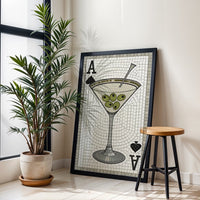 Martini Glass Aesthetic Wall Décor Poster – Elegant Cocktail Print for Home Bar Decor