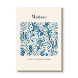 Matisse Blue Cutout Modern Wall Art – Cream Abstract Coral Print