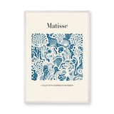Matisse Blue Cutout Modern Wall Art – Cream Abstract Coral Print