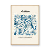 Matisse Blue Cutout Modern Wall Art – Cream Abstract Coral Print