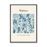 Matisse Blue Cutout Modern Wall Art – Cream Abstract Coral Print