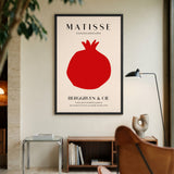 Matisse Pomegranate Typography Wall Art – Cream Red Exhibition Print